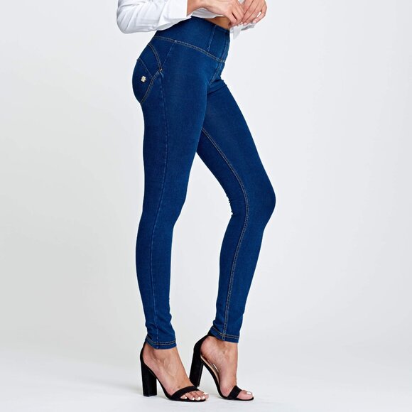 Freddy Denim - FREDDY $199 WR.UP Denim High Waisted Full Length Blue Dark Wash size 10 Stretch